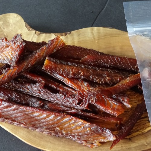 Teriyaki Salmon Jerky Mountain America Jerky