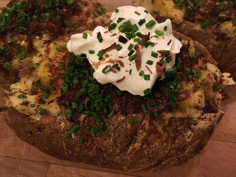 Smoked Cheddar Double Baked Potatoes